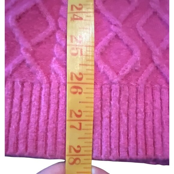 Talbots Alpaca Wool Blend Sz XS Hot Pink Button Up Cable Knit Cardigan Sweater - Picture 3 of 6